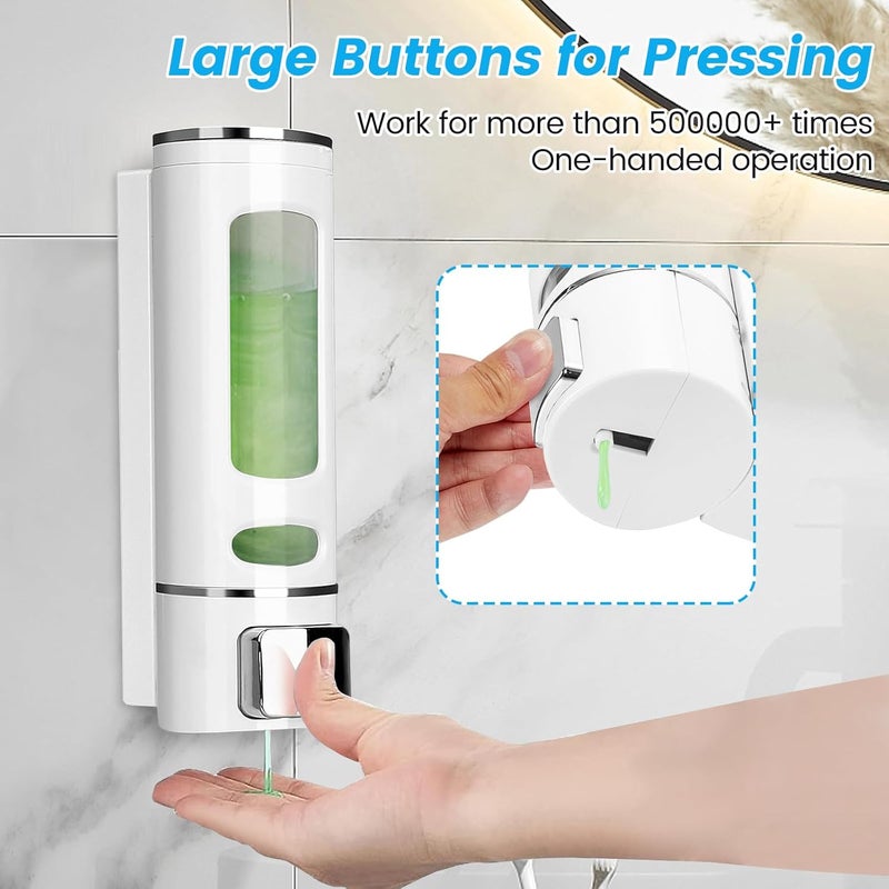 Kytree Foam Hand Liquid Soap Dispenser, 400ml Bathroom Shower Dispenser Gel Container Shower Pump Dispenser and Organizer for Bathroom Kitchen Hotel, Refillable Liquid Lotion Soap Dispenser Wall Mounted - Image 4